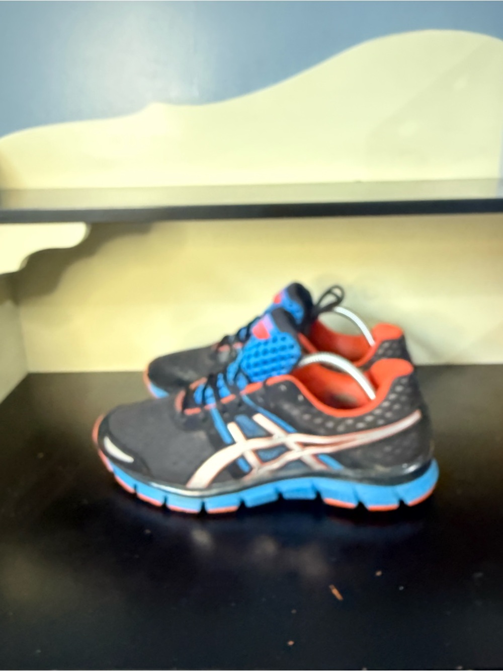 ASICS mens Black, Blue & Orange Athletic Sneakers